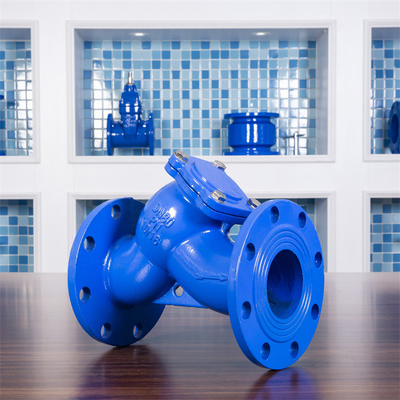 Gietijzery Type van DIN de Kneedbare Zeeffilter Pn16 voorzag Blauw Drinkwater van een flens
